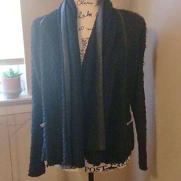 IRO BLACK CLASSIC OPEN FRONT  BOUCLE CARDIGAN/BLAZER SIZE 38 EURO - Picture 10 of 12